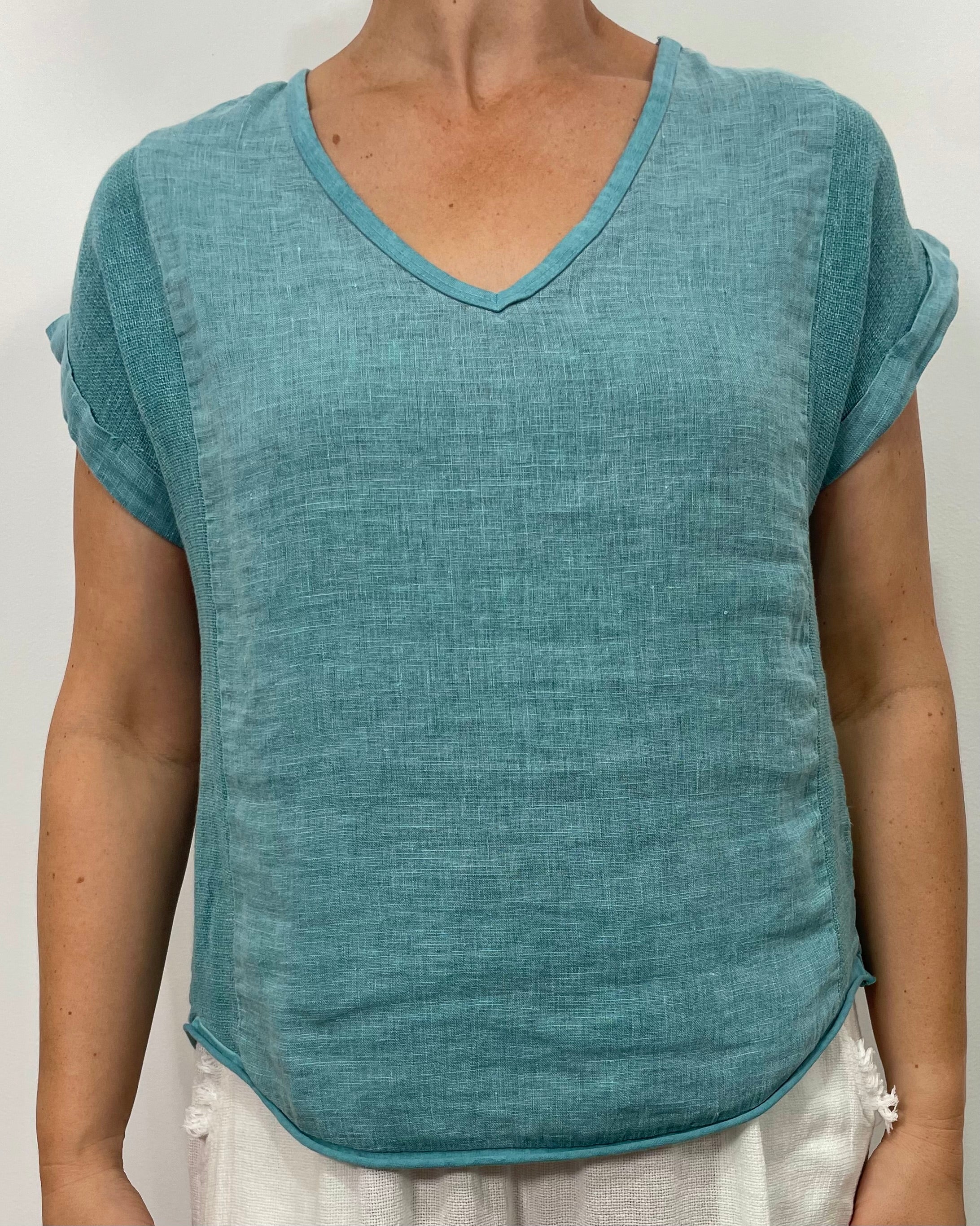 Verona V-Neck Linen Tee