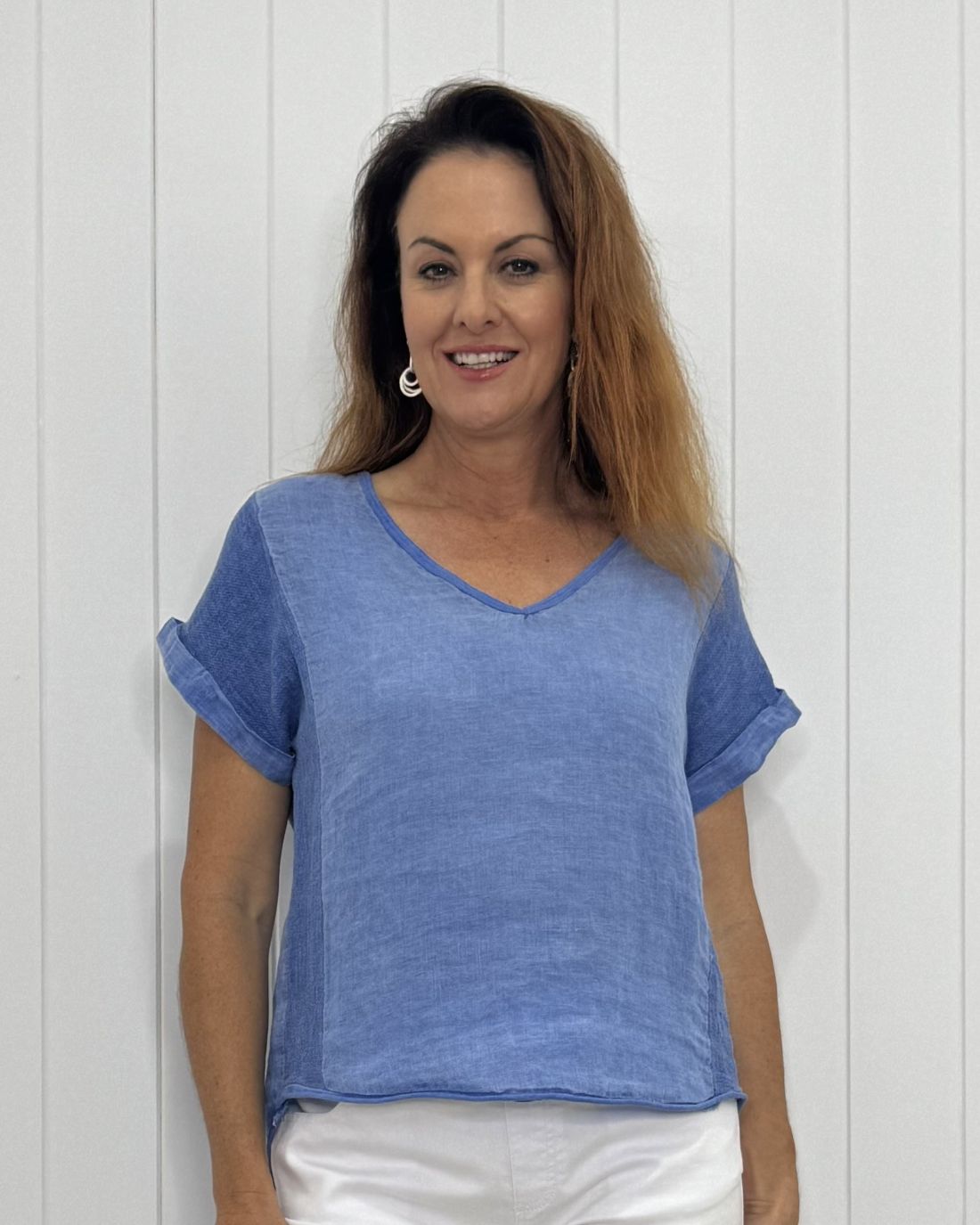 Verona V-Neck Linen Tee