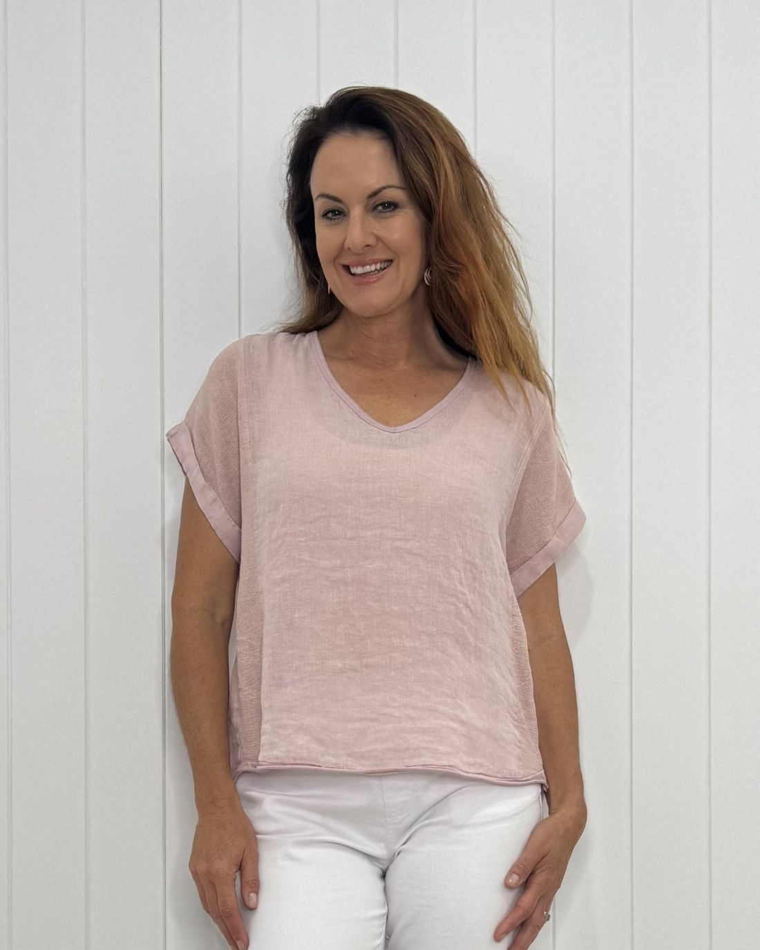 Verona V-Neck Linen Tee