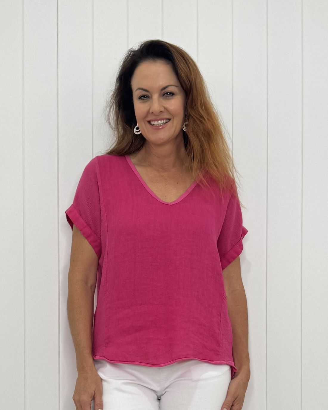 Verona V-Neck Linen Tee