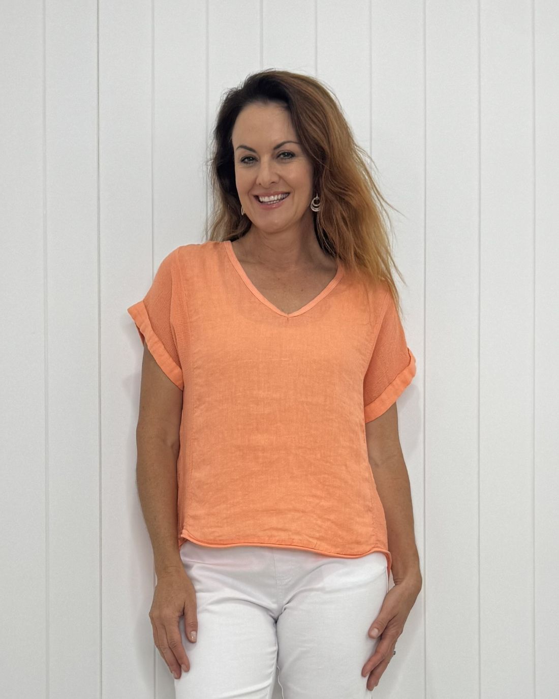 Verona V-Neck Linen Tee