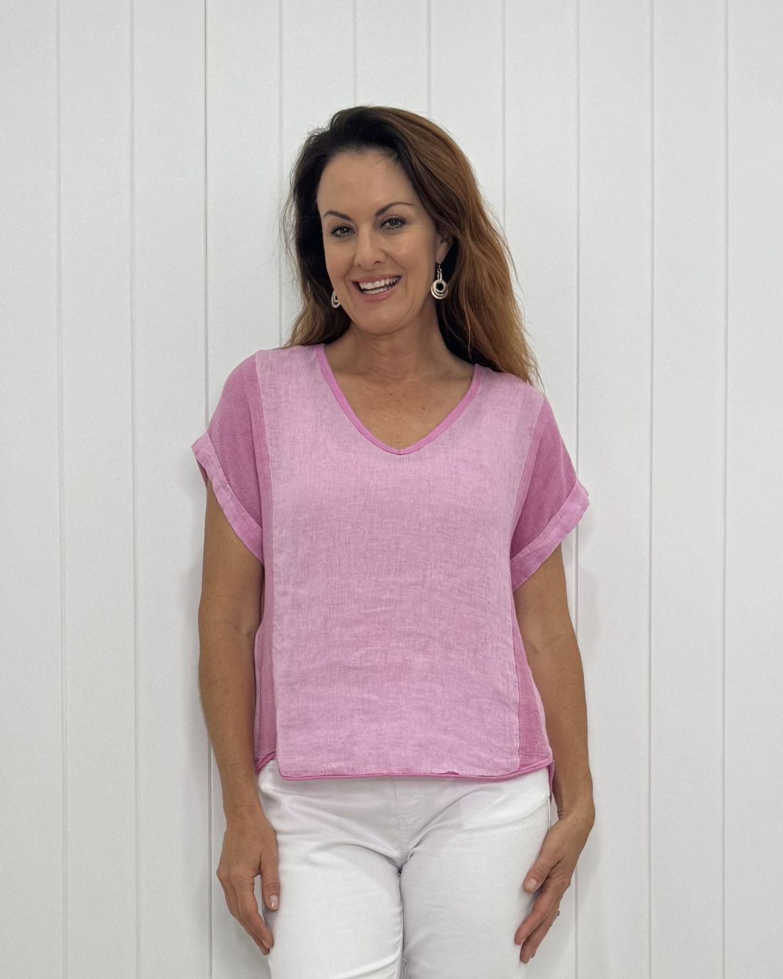 Verona V-Neck Linen Tee