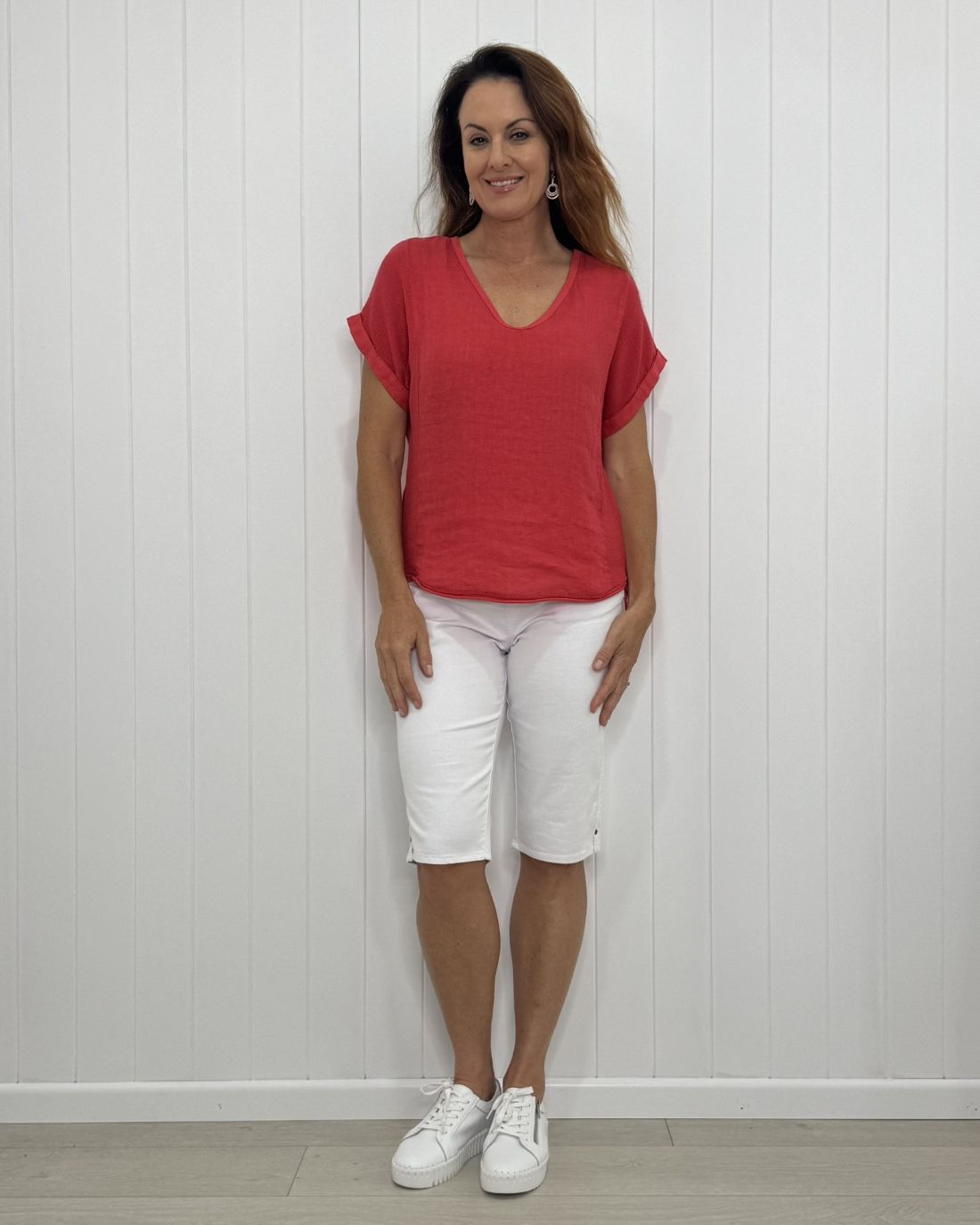 Verona V-Neck Linen Tee