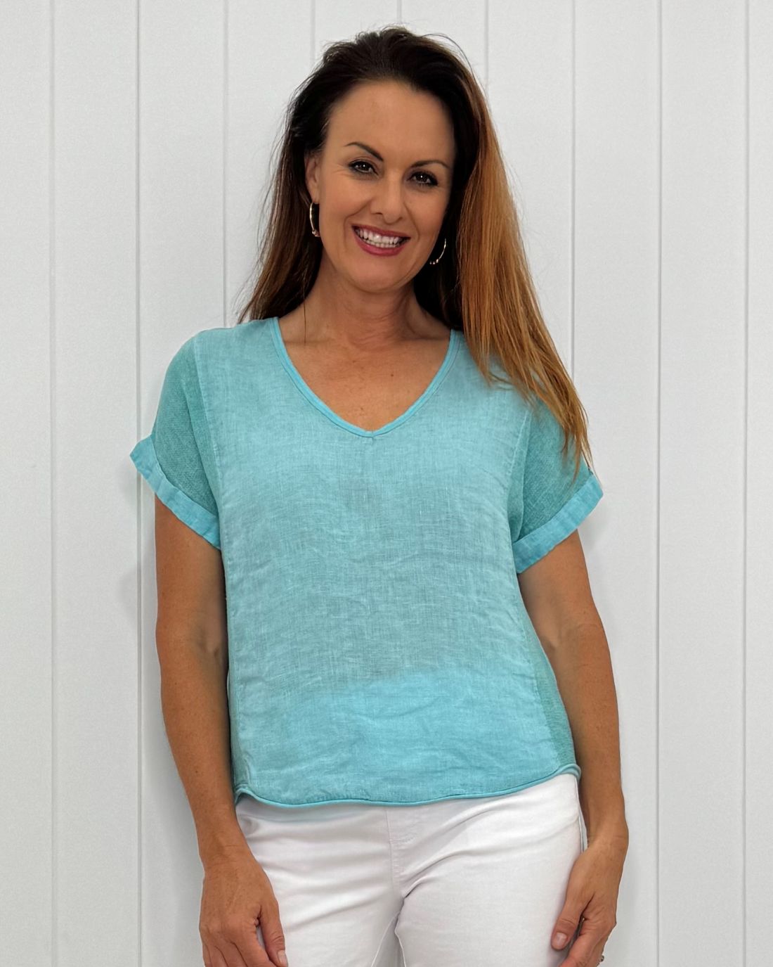 Verona V-Neck Linen Tee