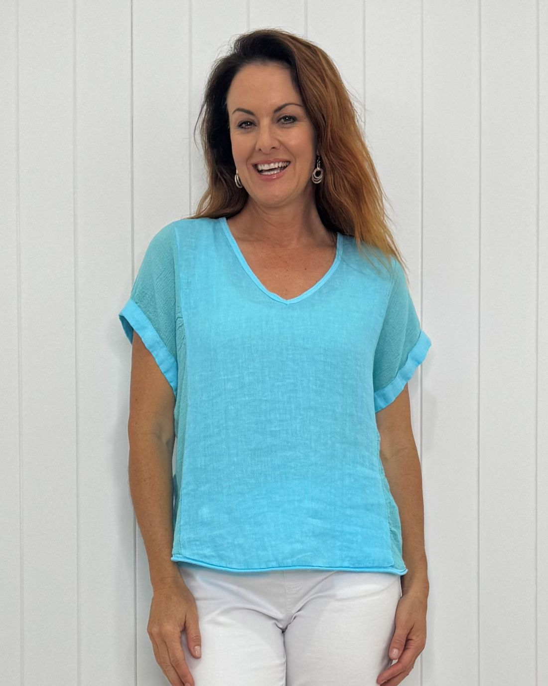 Verona V-Neck Linen Tee