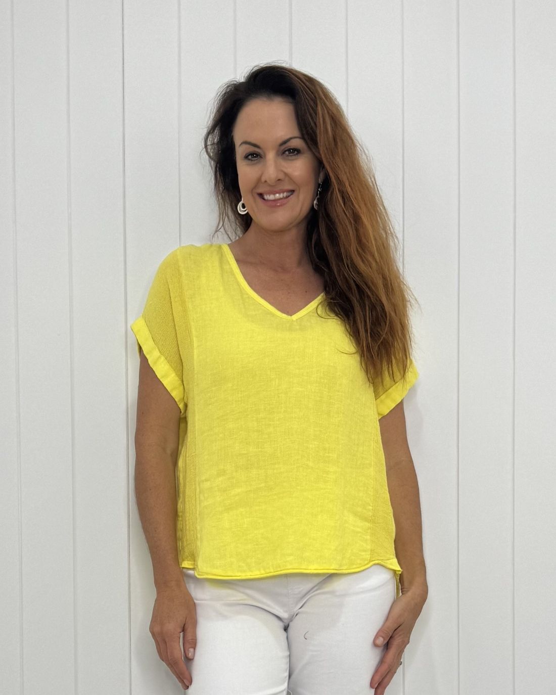 Verona V-Neck Linen Tee