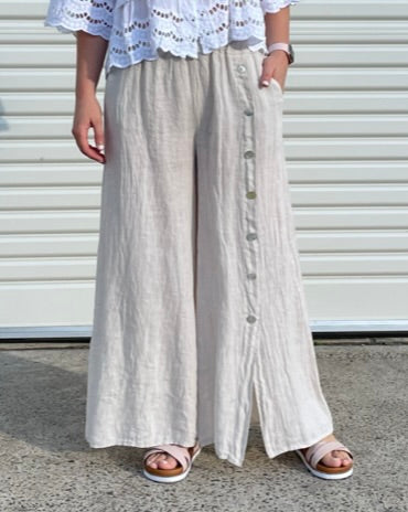 Button Down Palazzo Pant