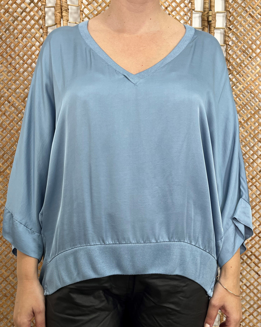 Viscose Relaxed Box 3/4 Sleeve Top