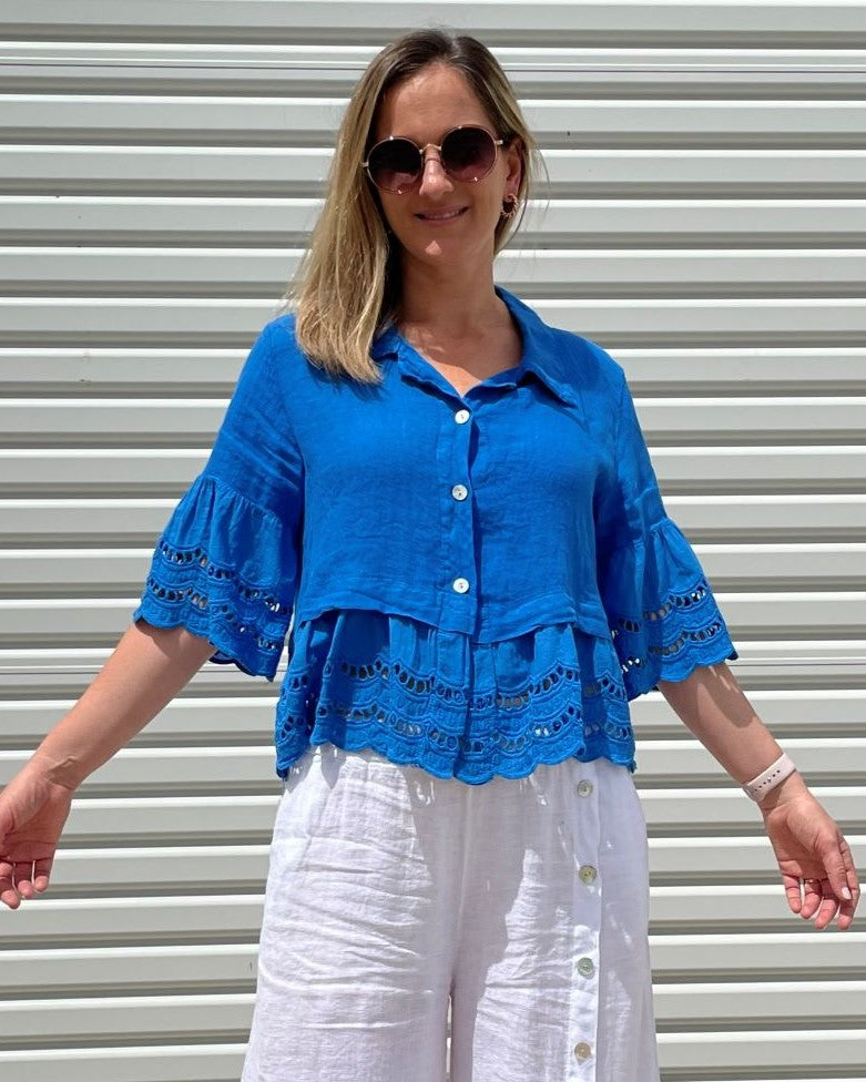 Broderie Flare Shirt