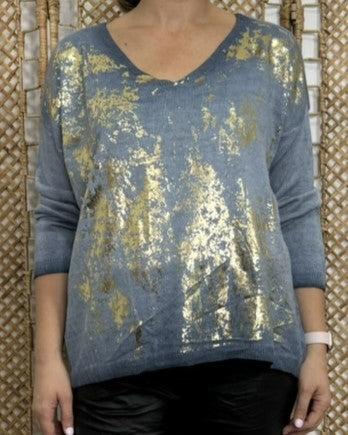 Gold Foil Shadow Knit