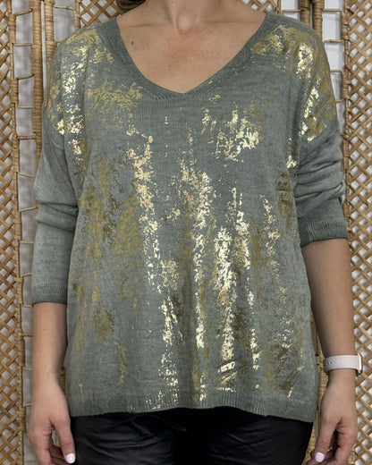 Gold Foil Shadow Knit