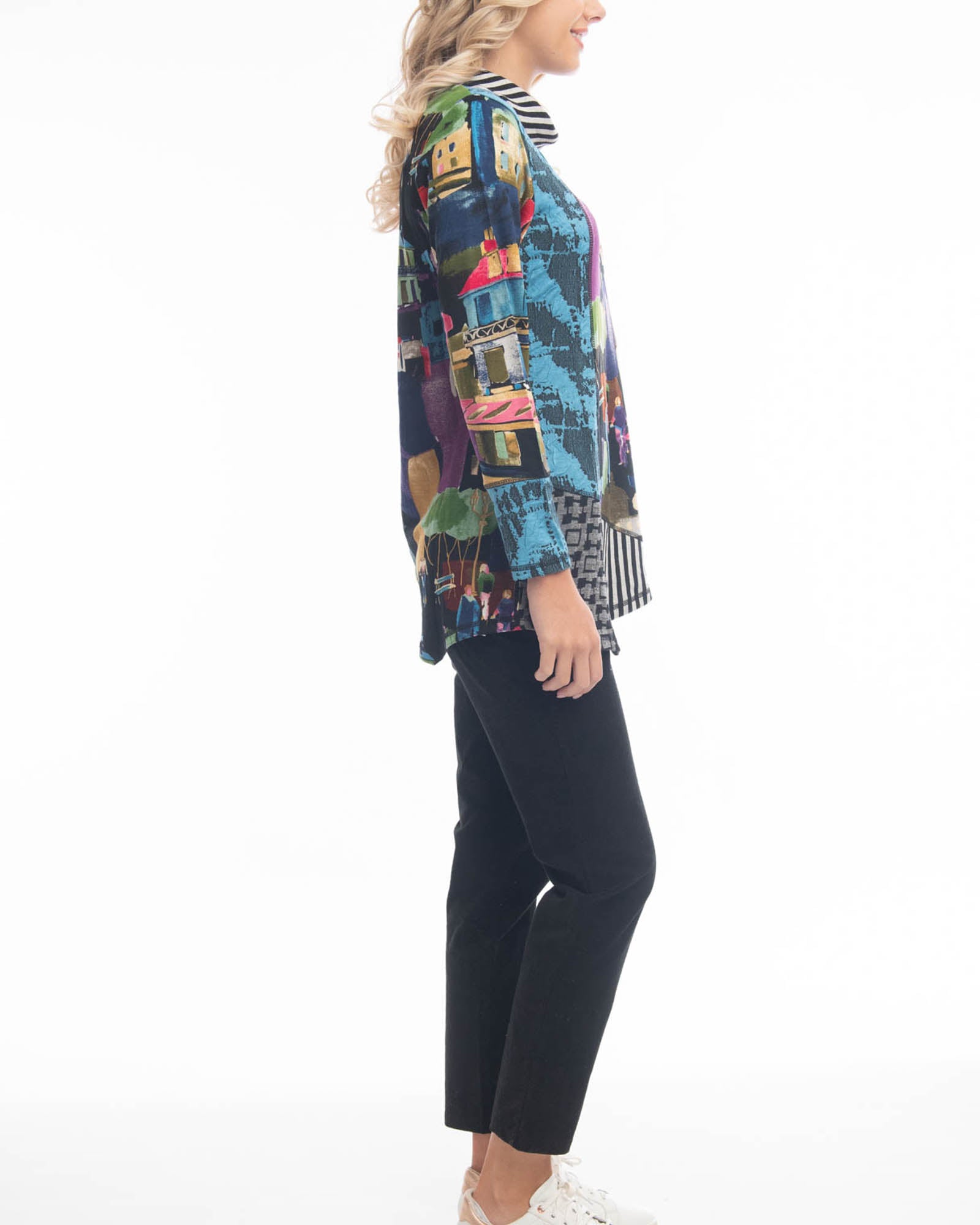 Madam Butterfly Asymmetric Tunic With Cowl Neck