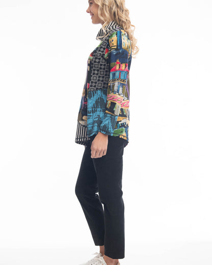 Madam Butterfly Asymmetric Tunic With Cowl Neck