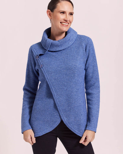 Moss Stitch Cowl Neck