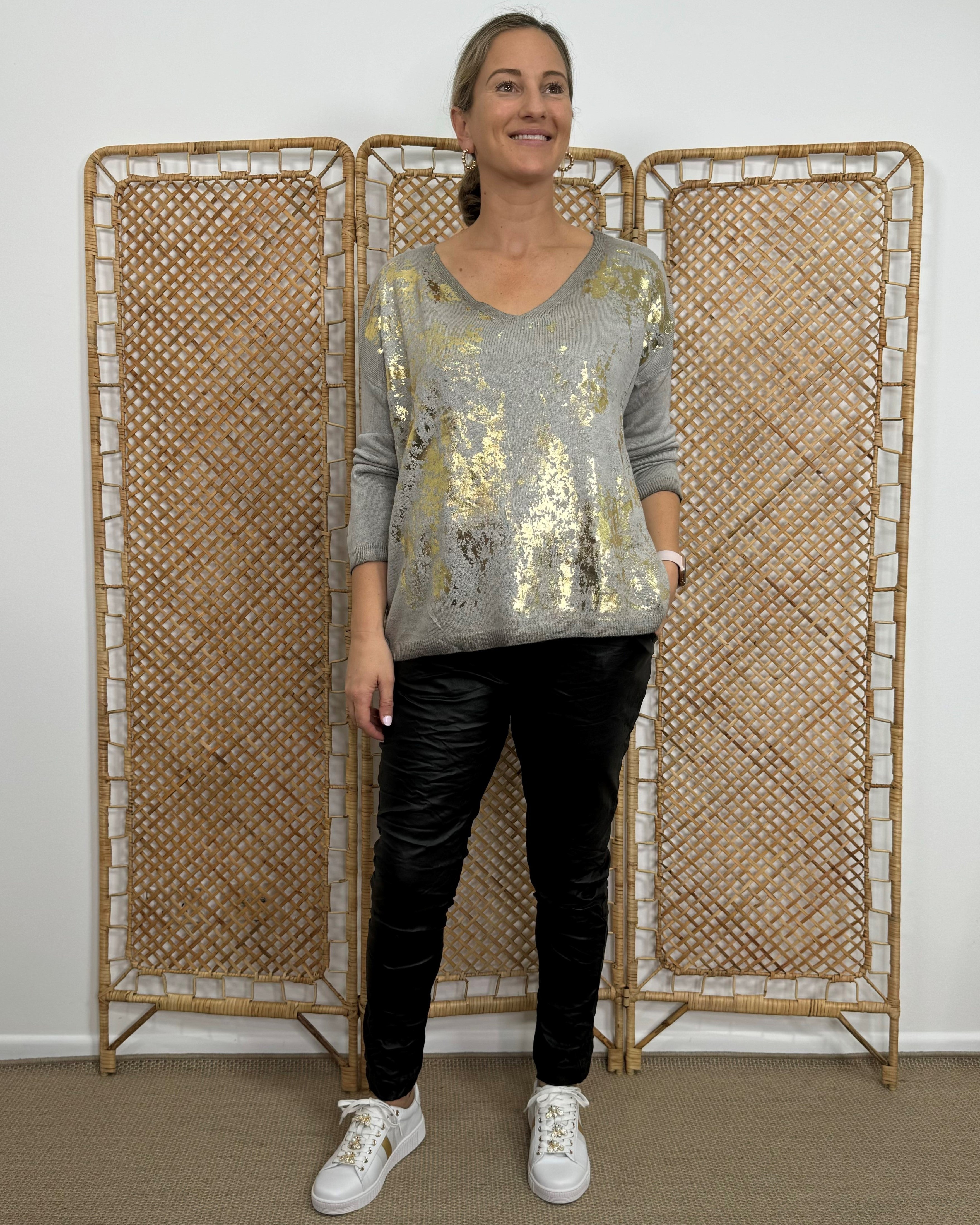 Gold Foil Shadow Knit