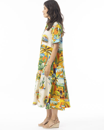 Guatemala Collared Patch Dress