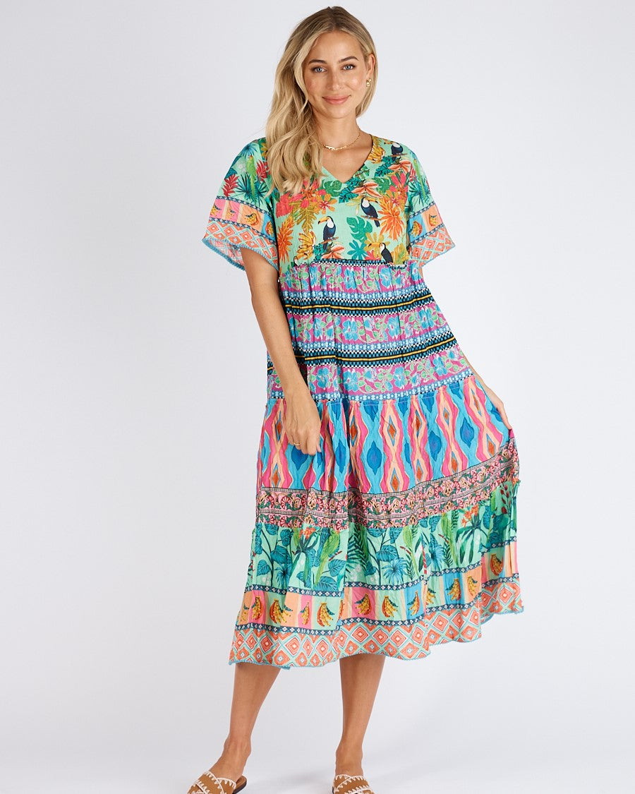 Toucan Midi Dress Print