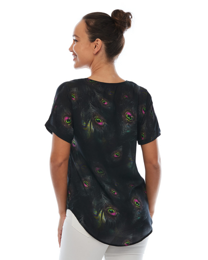 Coral Modal Top Peacock