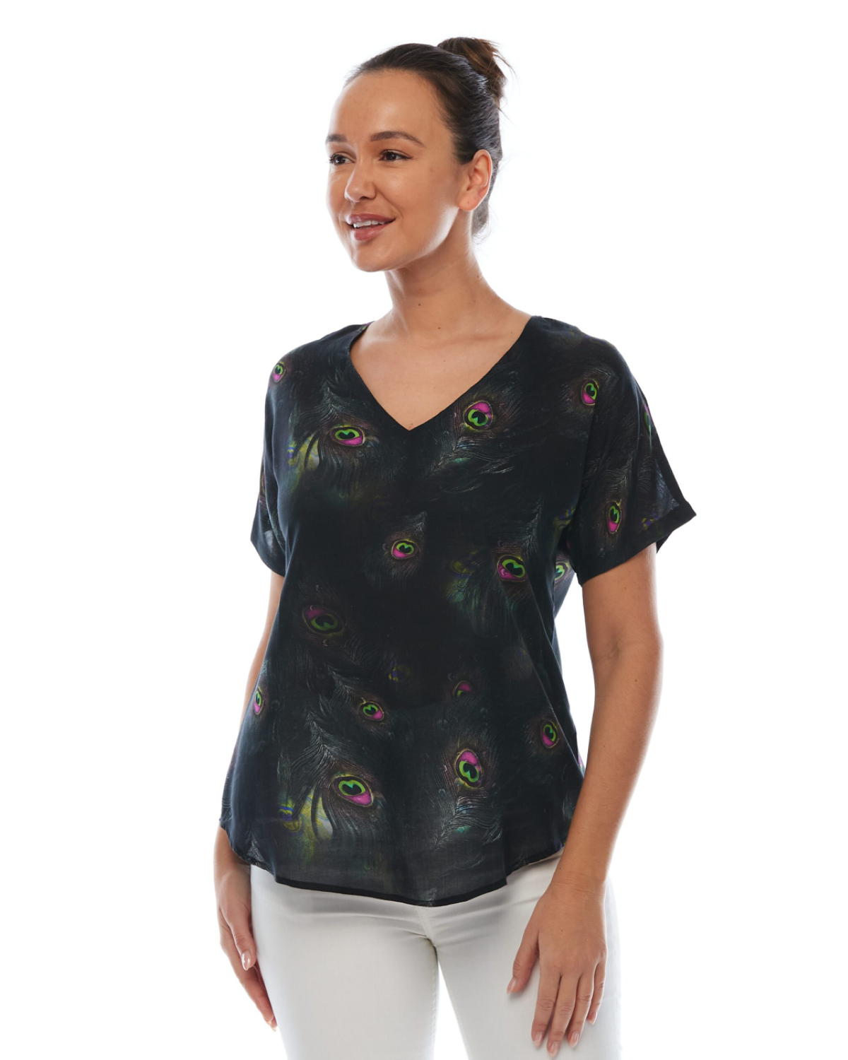Coral Modal Top Peacock