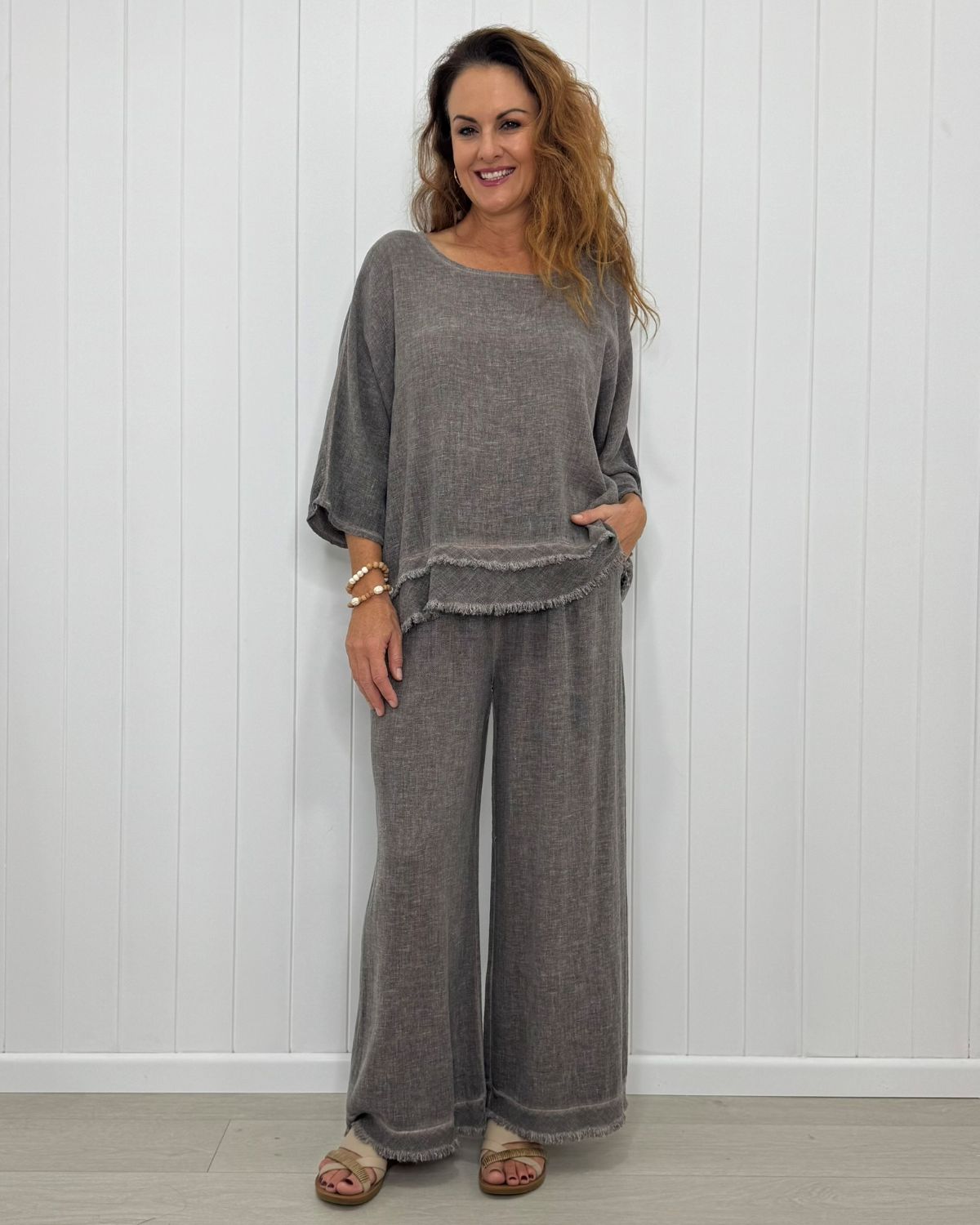 Layered Hem Cotton Weave Top