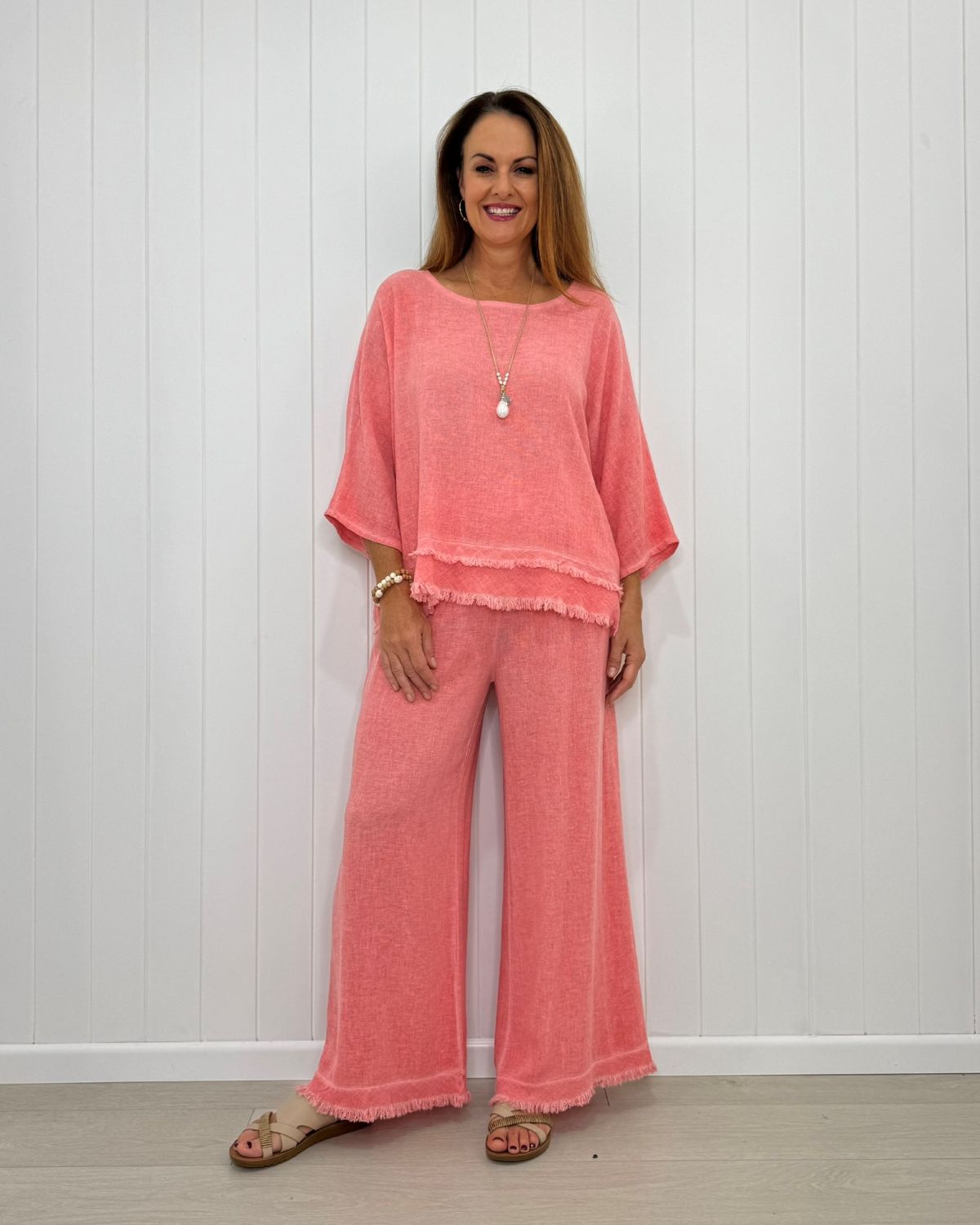 Layered Hem Cotton Weave Top