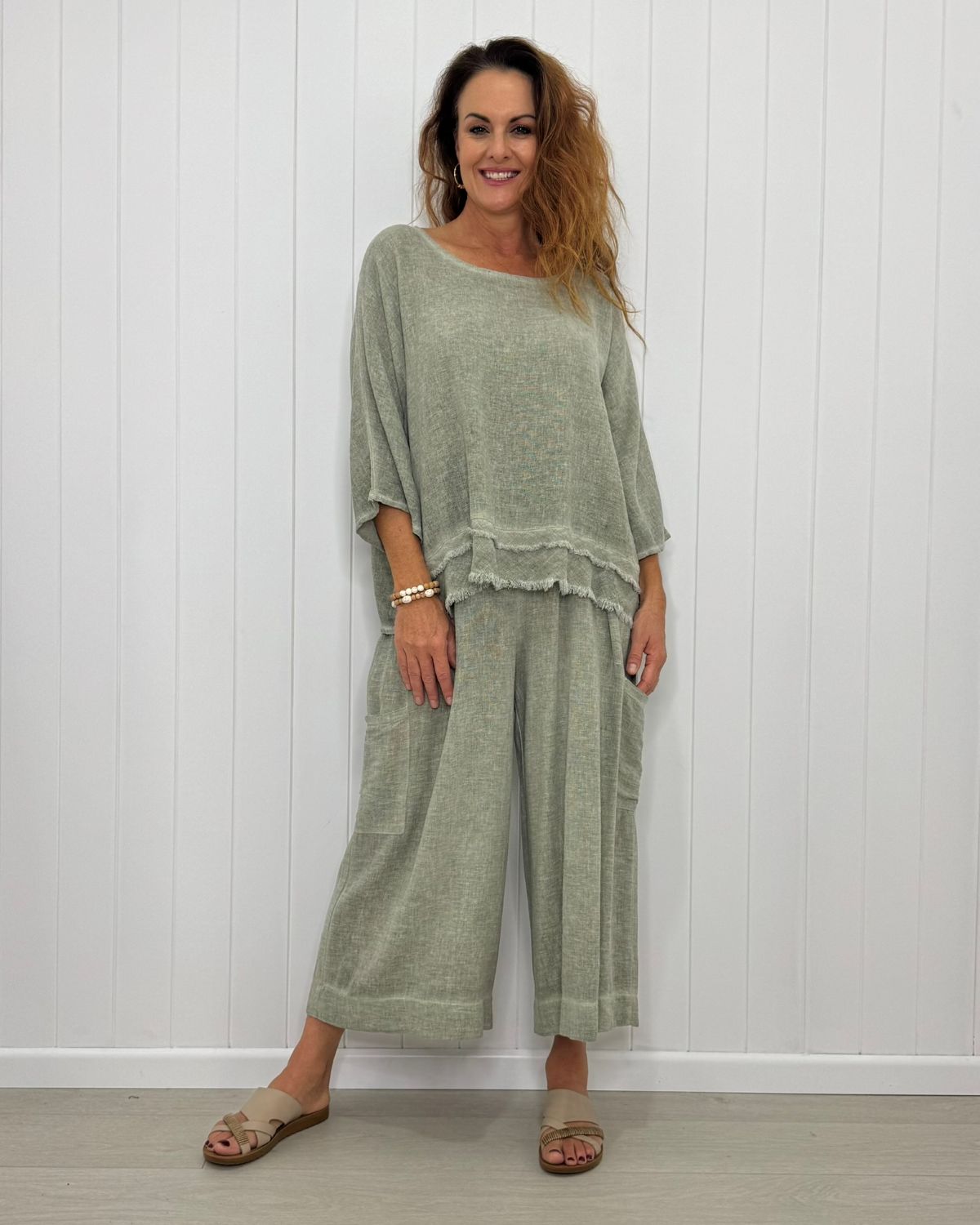 Layered Hem Cotton Weave Top