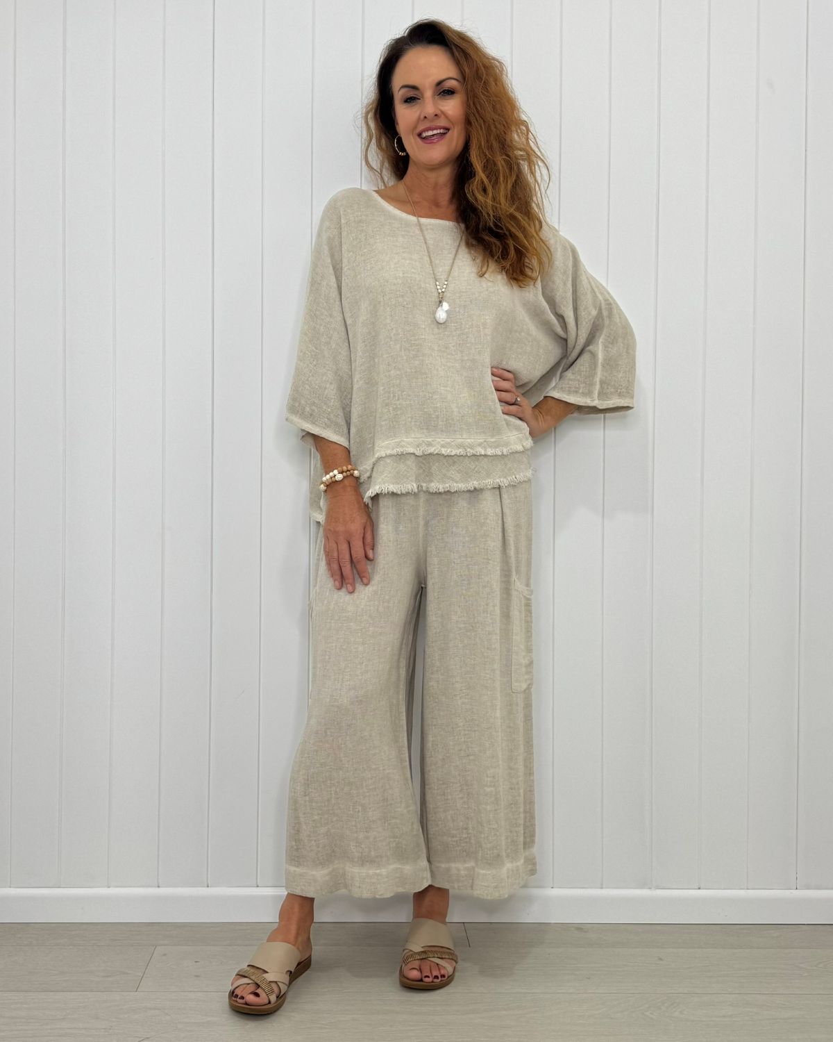 Layered Hem Cotton Weave Top