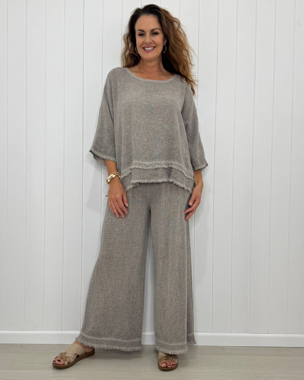 Layered Hem Cotton Weave Top