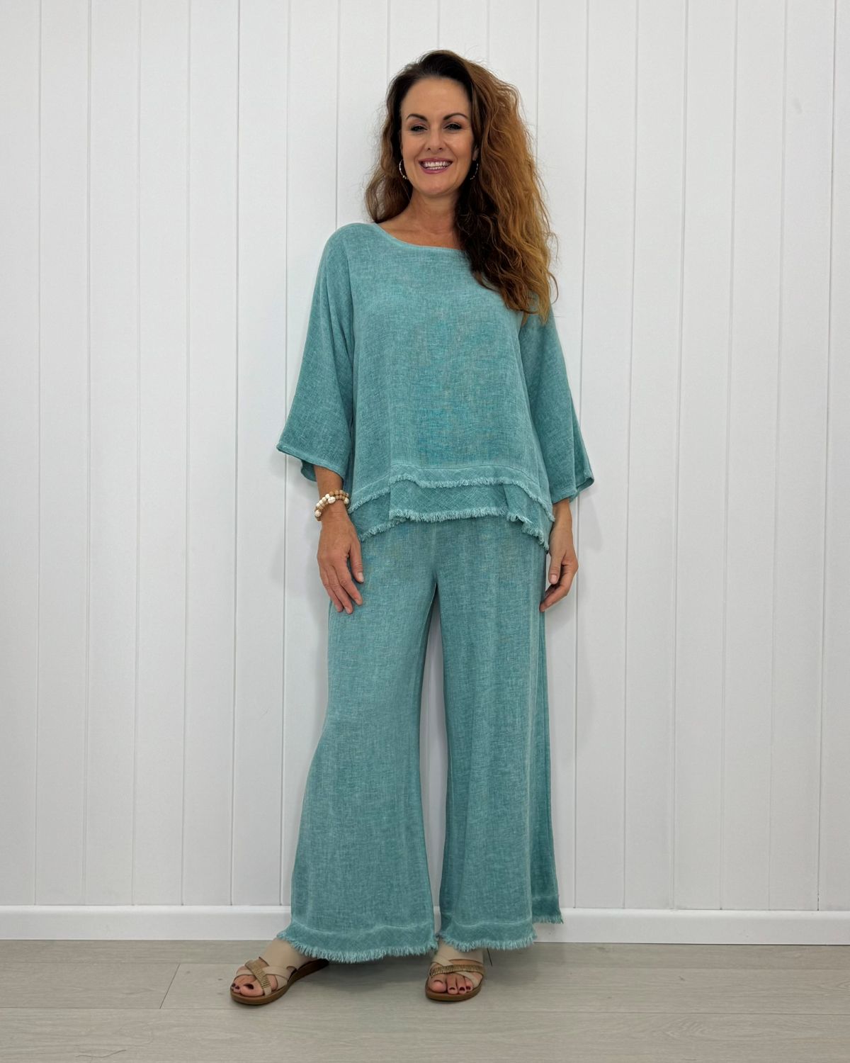 Layered Hem Cotton Weave Top