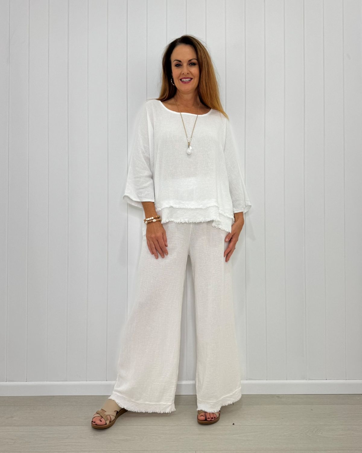 Layered Hem Cotton Weave Top