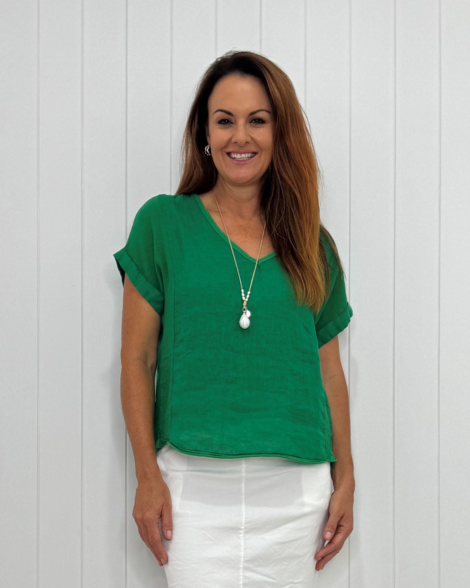Verona V-Neck Linen Tee