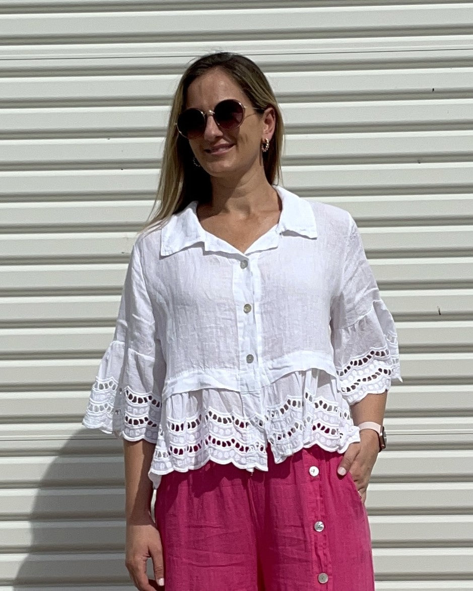 Broderie Flare Shirt